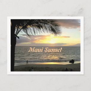 Maui Sunset, Beach Walker Postcard Vykort