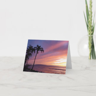 Maui Sunset och Handflatan Träd Foletingkort Kort