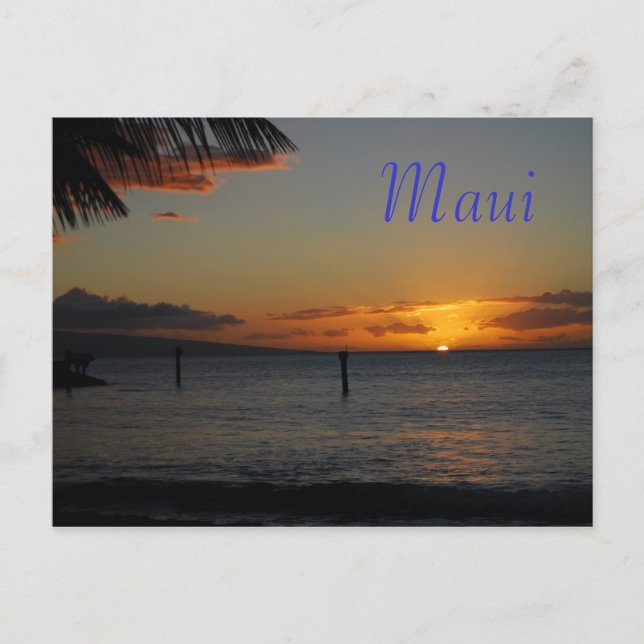 Maui Sunset Postcard Vykort (Framsida)