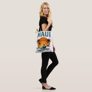 Maui Surf Vibes – Retro Hawaii Solnedgångsdesign Tygkasse