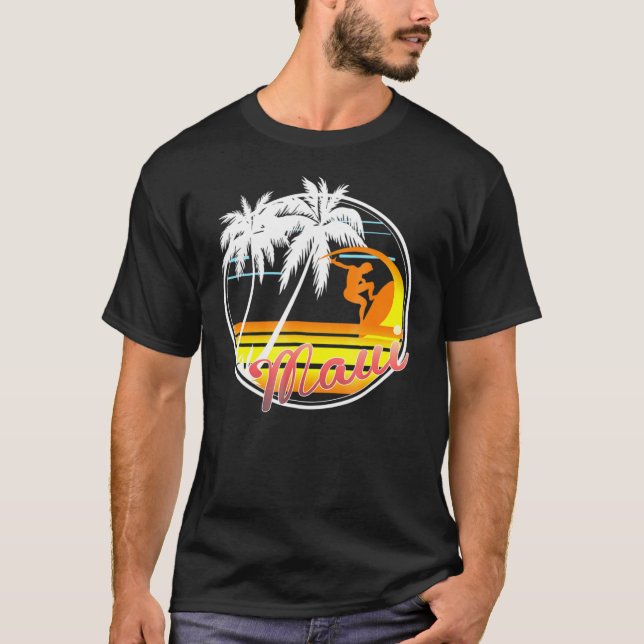 Maui Surfing - Hawaii Surfa Tee (Framsida)