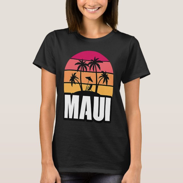 Maui Vacation Beach Souvenir T Shirt (Framsida)