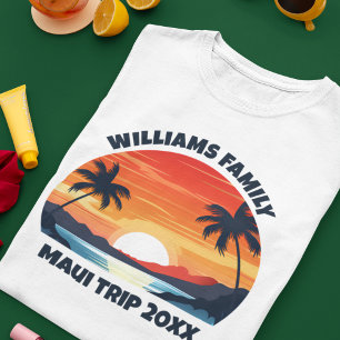 Maui Vacation Sunrise Handflatan Träd Customized T Shirt