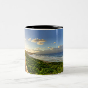 Maui. Väg till solnedgången. Oneloa Beach. Två-Tonad Mugg