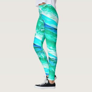 Maui vågar Thunder_Cove blue/grönt striped Leggings