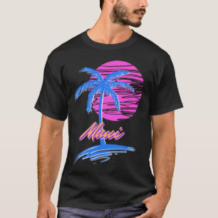 Maui Vaporwave Synth Outrun Sunset 80s Beach Retro T Shirt