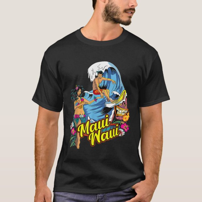 Maui Waui Wowie Ogräs Strain Hawaii Surfa T Shirt (Framsida)
