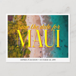 Maui Wedding Save the Date Retro Hawaii Vykort