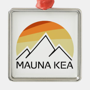 Mauna Kea Hawaii Retro Julgransprydnad Metall