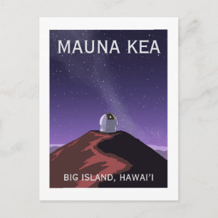 Mauna Kea Observatory Stjärnhimmel Retroaffisch Vykort