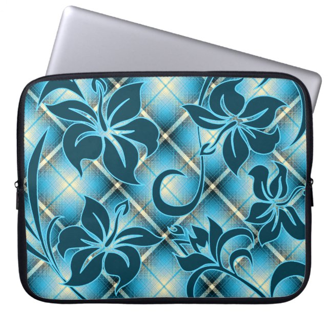 Mauna Loa hawaiansk hibiskuspläd Laptop Sleeve (Framsidan)
