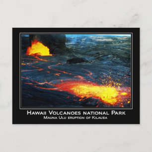 Mauna Ulu-utbrottet i Kilauea Volcano på Hawaii Vykort