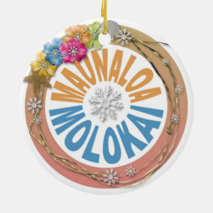 Maunaloa Molokai Hawaii hibiscus helgdag ornament