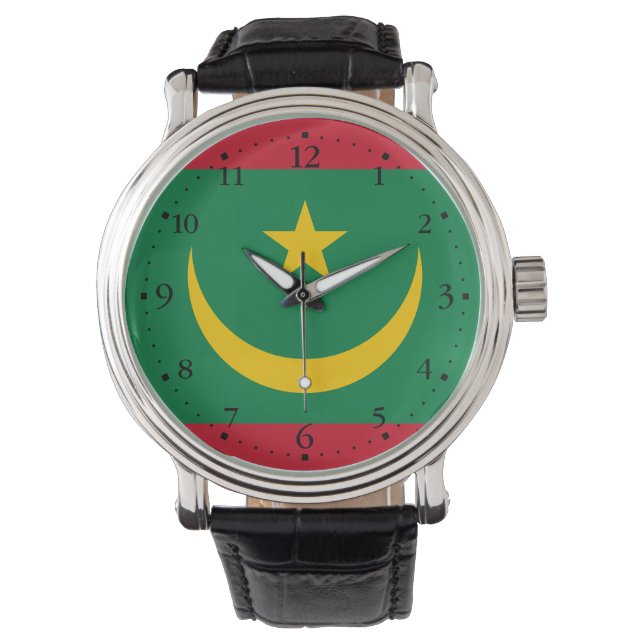 Mauretanias flagga armbandsur (Framsida)