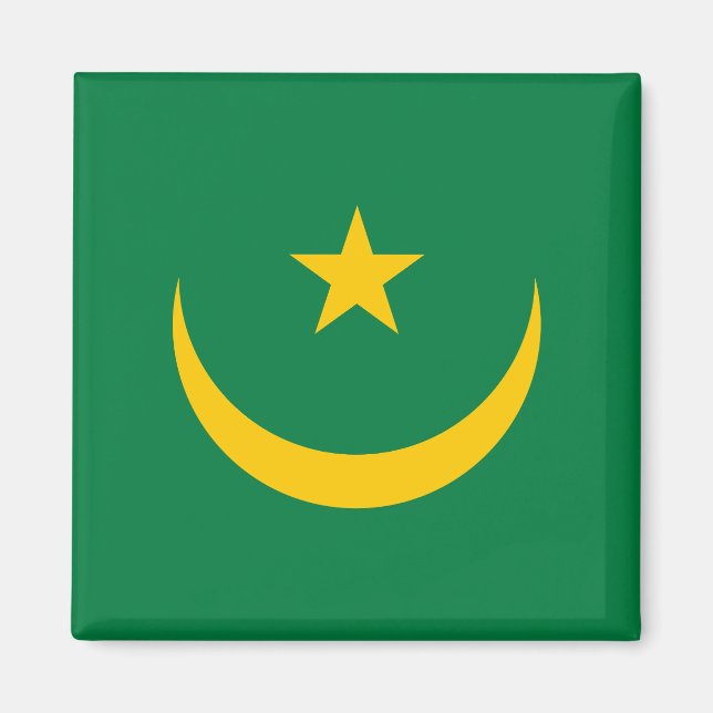 Mauretanias gamla flagga magnet (Framsidan)