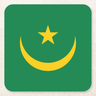 Mauretanias gamla flagga underlägg papper kvadrat