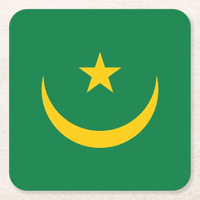 Mauretanias gamla flagga underlägg papper kvadrat (Framsidan)
