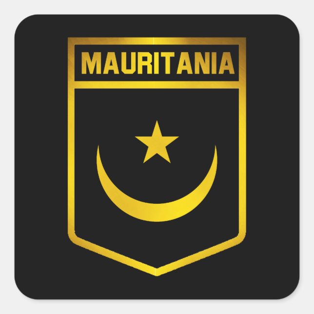 Mauretanien Emblem Fyrkantigt Klistermärke (Framsida)