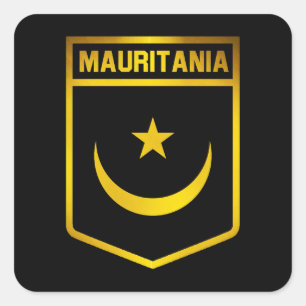 Mauretanien Emblem Fyrkantigt Klistermärke
