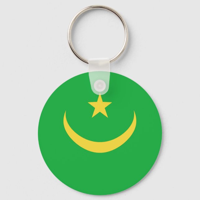 Mauretanien Fisheye Flagga Keychain Nyckelring (Framsida)