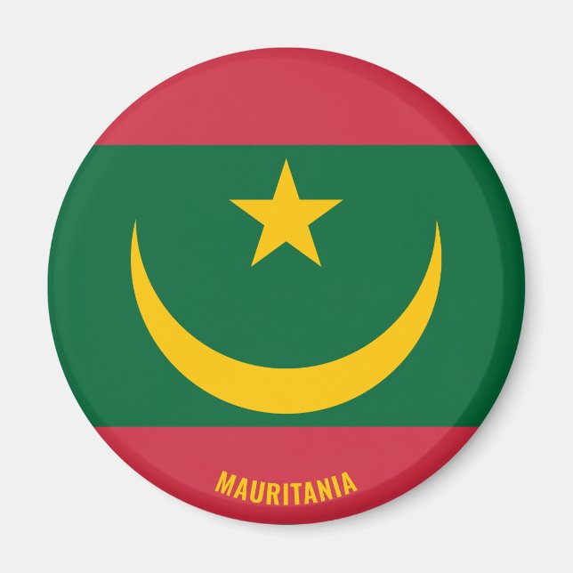 Mauretanien Flagga Charming Patriotic Magnet (Framsidan)