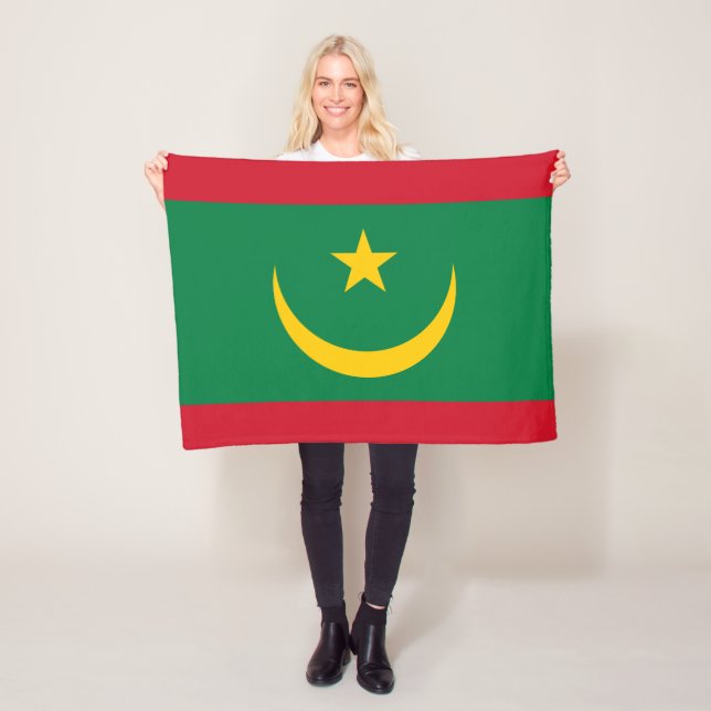 Mauretanien Flagga Fleecefilt (På plats)