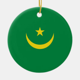 Mauretanien-flagga Julgransprydnad Keramik