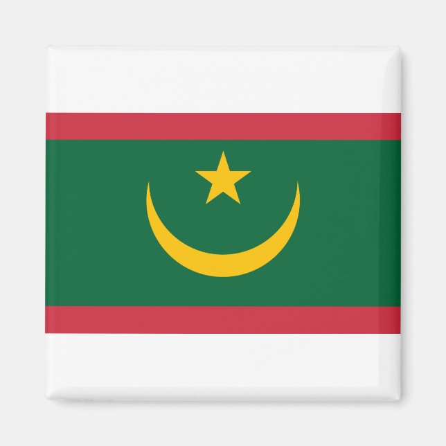 Mauretanien Flagga Magnet (Framsidan)