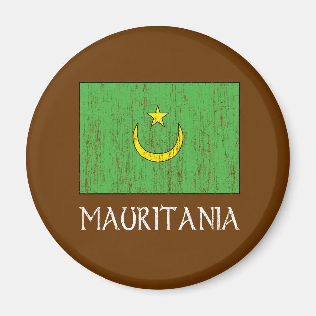 Mauretanien Flagga Magnet (Framsidan)
