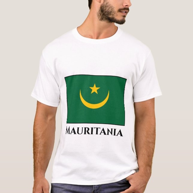 Mauretanien Flagga T Shirt (Framsida)