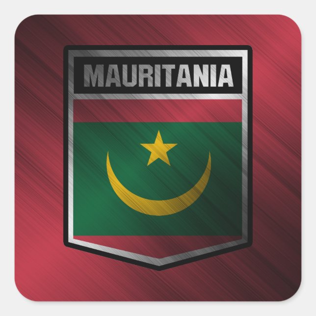 Mauretanien Fyrkantigt Klistermärke (Framsida)