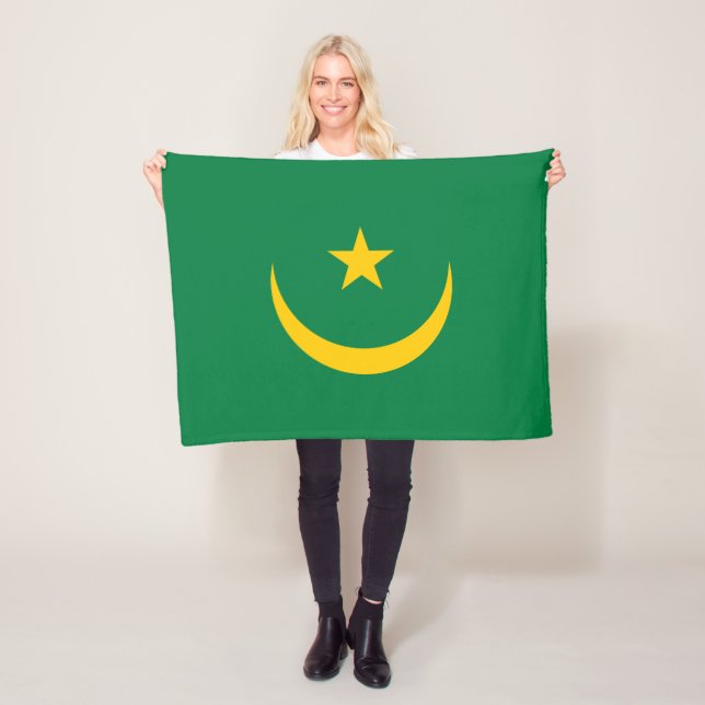 Mauretanien Gamla Flagga Fleecefilt (På plats)