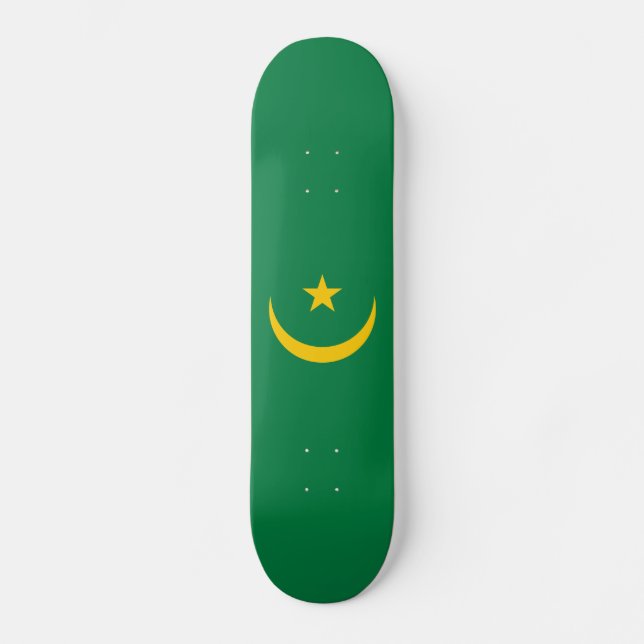 Mauretanien Gamla Flagga Mini Skateboard Bräda 18,5 Cm (Framsida)
