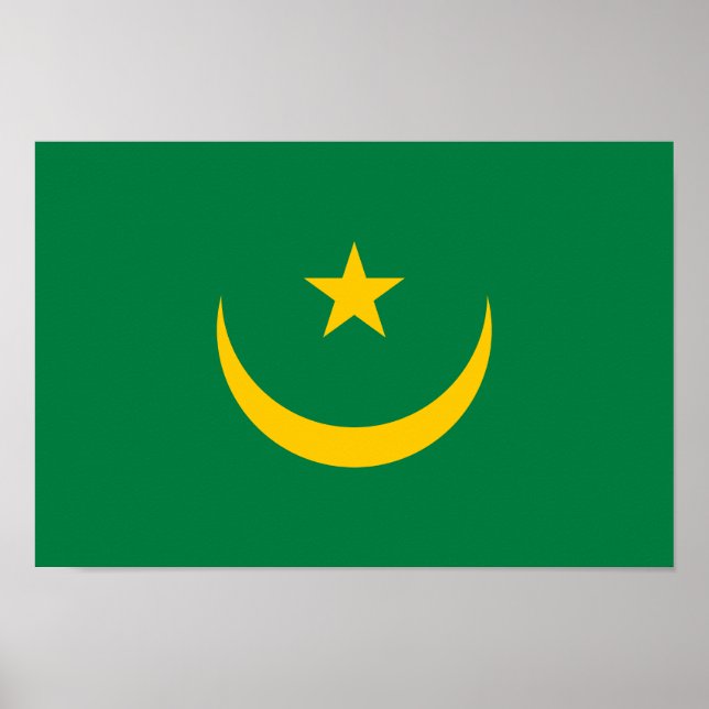 Mauretanien Gamla Flagga Poster (Framsidan)