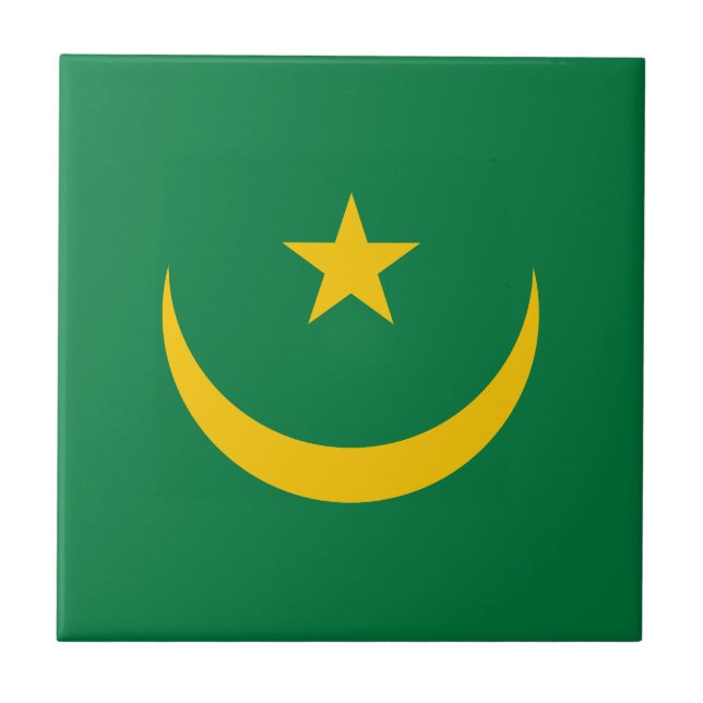 Mauretanien gammal flagga kakelplatta (Framsidan)