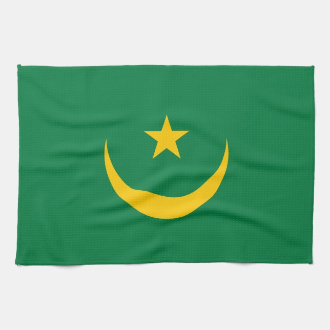 Mauretanien gammal flagga kökshandduk (Horisontell)