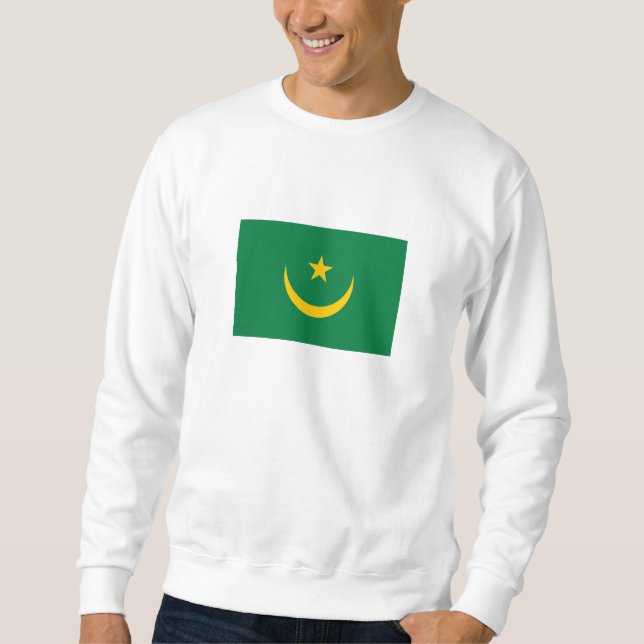 Mauretanien gammal flagga lång ärmad tröja (Framsida)