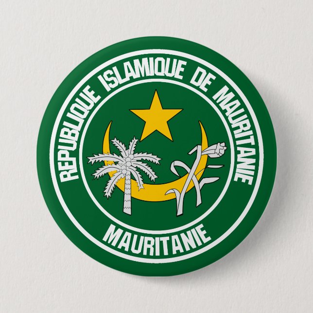 Mauretanien Round Emblem Knapp (Framsida)