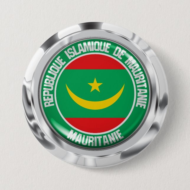 Mauretanien Round Emblem Knapp (Framsida)