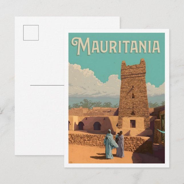 Mauretanien Vintage Resa  Vykort (Fram/baksida)