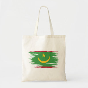 Mauretaniens Flagga Brush Art Tygkasse