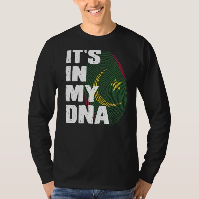 Mauretaniens Flagga Det är i min DNA Mauretaniens  T Shirt (Framsida)