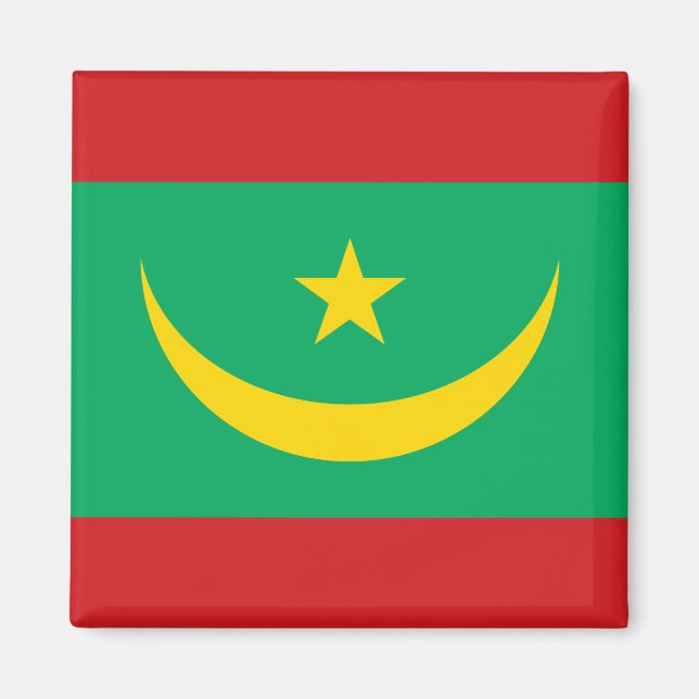 Mauretaniens flagga magnet (Framsidan)