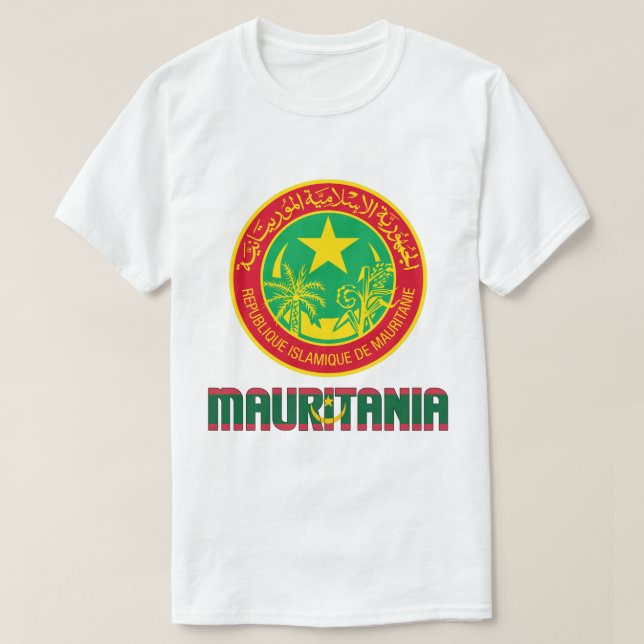 Mauretaniens Flagga och Jacka av Arm Patriotic T Shirt (Design framsida)