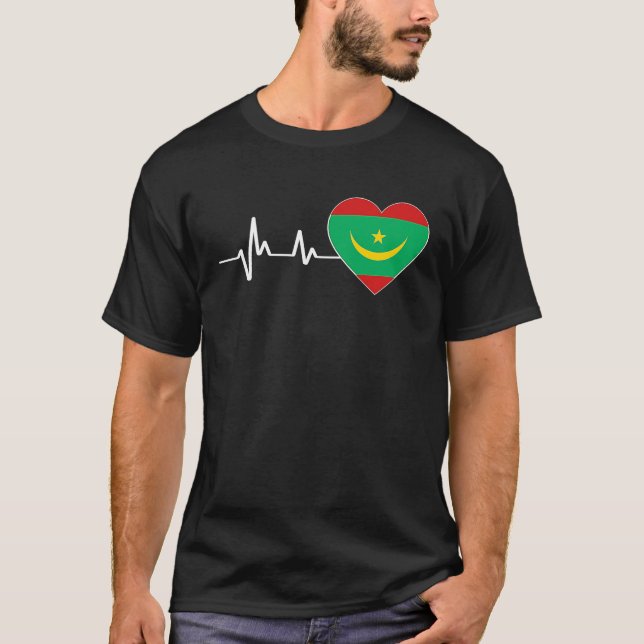 Mauretaniens Flagga T Shirt (Framsida)