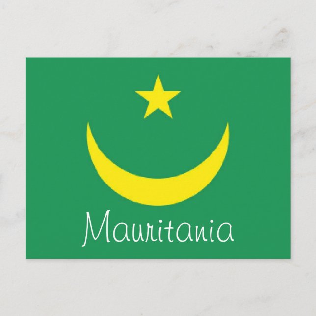 Mauretaniens flagga vykort (Framsida)
