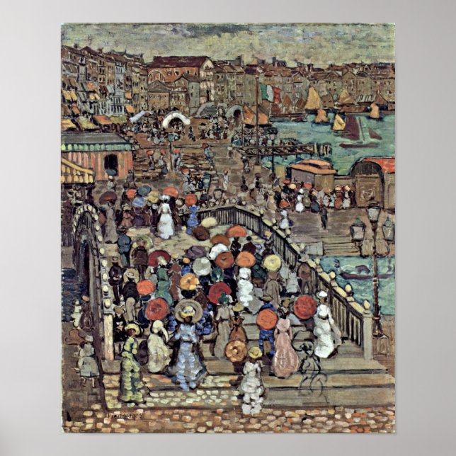 Maurice BrazPrendergast - Ponte della Paglia Poster (Framsidan)