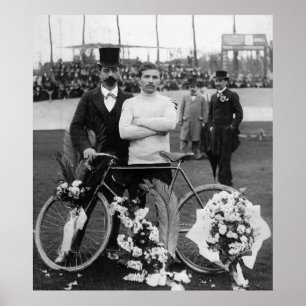 Maurice Garin Vinnare Paris-Roubaix 1898 Färg Röd Poster