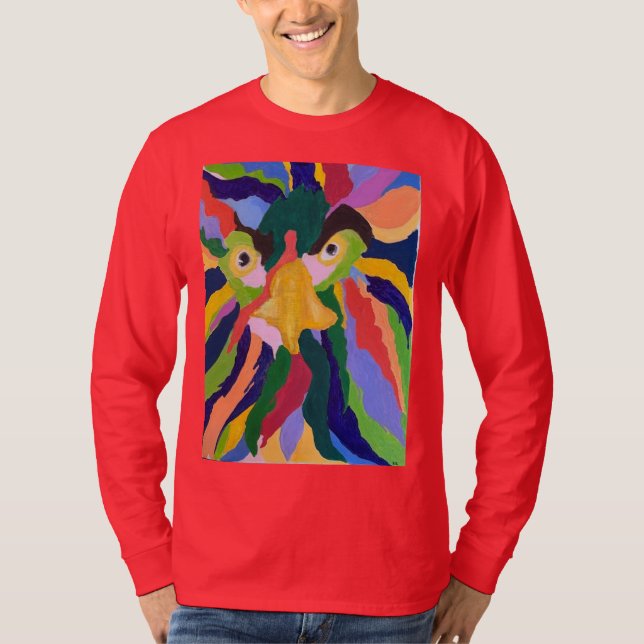 Maurice Grönt on Red T Shirt (Framsida)