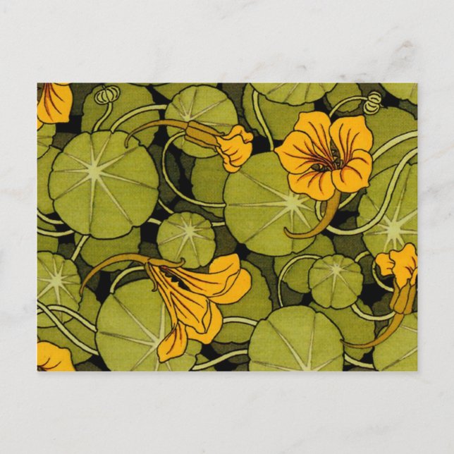 Maurice Pillard ( dit Verneuil) Blommigt Art Nouve Vykort (Framsida)